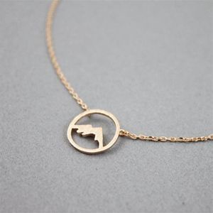 Rose Goud Range Mountain Ketting Vrouwen Eenvoudige Sieraden Bruidsmeisje Gift Rvs Choker Cirkel Hanger Collare Femme 2020267d