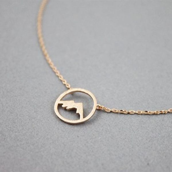 Rose Gold Range Collier de montagne Femmes Simple Bijoux Demaine d'honneur Gift en acier inoxydable Cercle Cercle Pendant Collaraire Femme 2020238C