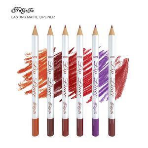 Lip Liner potlood NAGETA 6 kleuren matte lip liner enkel duurzaam waterdicht hout gemakkelijk te kleuren lipstick pen gratis verzending