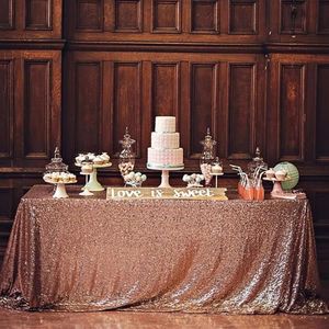Suministros de boda de mantel de lentejuelas de oro rosa decoraciones para fiestas vintage tela de tela de mesa brillante de alta calidad 1m ancho 1 2234g