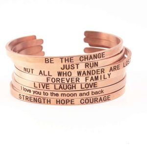 Bracelet gravé en acier inoxydable, série or rose, inspirant, YOU'RE MY PERSON, 4 mm