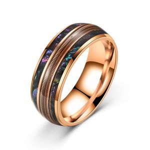 Rose Gold Shell Ring Bandon en acier inoxydable Mentille Ring Designer Bijoux Charme Gift Fashion