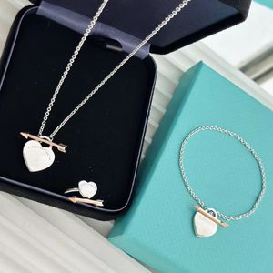 roségouden zilveren sieraden diamanten halskettingen ketting kettingen link luxe sieraden hart hanger ketting op maat pijl verguld 18K voor dames topkwaliteit bruiloft cool