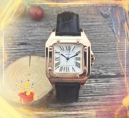 Rose Gold Silver Square Quartz Watch Fashion Simple Three Pins Design Women Tank Series Bracelet Luxury Colorful Cow Leather Band Business Business Wristwatch Cadeaux