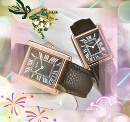 Reloj de cuarzo cuadrado de oro rosa para amantes de la moda, relojes para hombres y mujeres, relojes de pulsera plateados y tostados para hombres y mujeres, regalo de San Valentín, Dropshipping, negocios de cuero de lujo