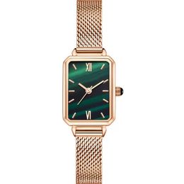 Montre à quartz carrée en or Rose, amoureux de la mode, montres pour femmes, montres-bracelets en argent pour hommes et femmes, cadeau de saint-valentin, livraison directe, horloge d'affaires en cuir de luxe