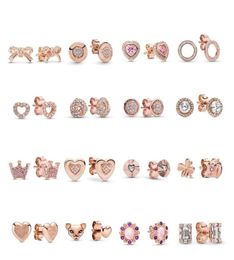 Boucles d'oreilles à clous en or Rose, originales, pour femmes, cadeau d'anniversaire de mariage, bijoux européens 4327864