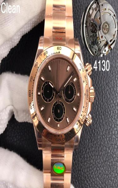 Rose Gold Top Clean Factory V11 Deluxe Watches Mens Mens Luxury Sapphire Ceramic Beze Chronograph Mechanical Watch Eta 4130 Movement 113073965