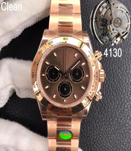 Rose Gold Top Clean Factory V11 Deluxe Watches Mens Mens Luxury Sapphire Ceramic Beze Chronograph Mechanical Watch Eta 4130 Mouvement 113628572