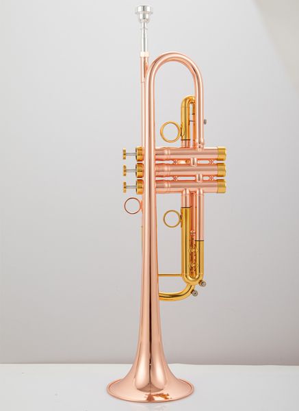 Trompette Or Rose Rétro Cuivre B Plat Trompette avec Embouchure et Accessoires de Cas