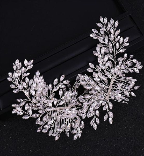 Rose Gold Wedding Hair Peigt Bridal Hair Clip Rhinestone Hair Accessories HeadpiceShand Fmade PEUD PEUT COUDE PERL POUR BRIDES ET1236886
