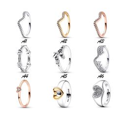 Roségouden trouwringen voor vrouwen liefde vleugels glinsteren zilveren ring diy fit pandora nieuwe designer sieraden vakantie cadeau