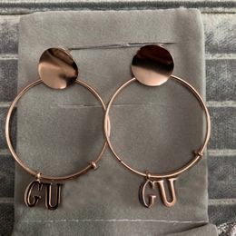 Rose Gold Dames Modeontwerper Stud Oorbellen G Brief Hanger Luxe Stijl Engagement Earring Groothandel