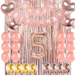 Rose Golden Balloon Set Party Ballonnen Cross Border Children's Birthday Goldens Wedding en ander digitaal aluminium filmballonpakket Home Decoration cadeau