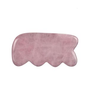 Rose Gua Sha Board Massage fait à la main Quartz Massage de grattage pour le col Spa Acupuncture Thérapie Scraper Board Fish Forme Masaje de Raspado de Cuarzo Para la Cara