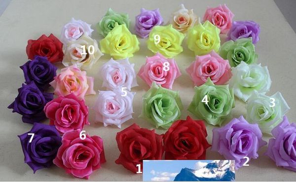 Diamètre de la tête de Rose 7-8cm fleurs artificielles camélia en soie Rose head100p camélia en soie artificielle Rose tête de fleur FB003