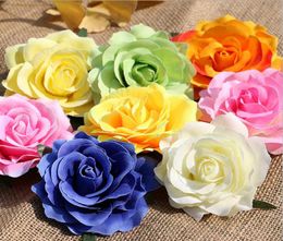 têtes de rose fleurs artificielles fleurs en plastique rose fausses fleurs tête de haute qualité fleurs de soie WF0081351055