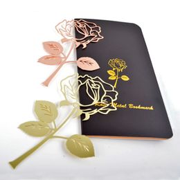 Rose Metal Bookmark Hollow Out Roses Flower Bookmark Uitnodiging wenskaart Decoratie Bloemen DIY Shand Account Leveringen Th1382