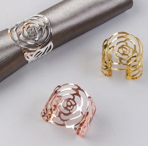 Rose Servetten Ring Zilver Goud Kleur Holle Servethouder voor Party Bruiloft Tafeldecoratie