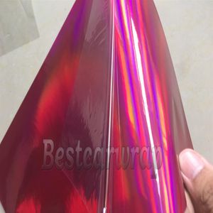 Rose Pink Chrome Holografische Vinyl Film car Wrap Covers met luchtbel Rainbow Chameleon Chrome afdekfolie 1 52x20m Rol 298h