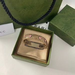 Rose rose strass fleur bracelets femme Vintage Designer bracelet à breloques cadeau pour les femmes