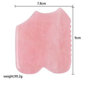 Rose Quartz Face Gua Sha Tool Big Sawtooth Massager Natural Stone Crystal Polished Guasha Facial Neck Beauty Scraping Massage Tools