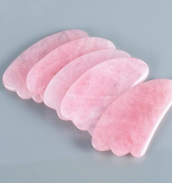 Planche Gua Sha en Quartz Rose, pierre de Jade Rose, plaque de grattage pour le corps, les yeux et le visage, Acupuncture, Relaxation, santé, Care4352420