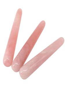 Cuarzo rosa Gua Sha Stick Ojo Acupuntura Point Pen Raspador de piedra natural China Terapia tradicional Cuidado de la salud Herramienta de masaje de jade 8767828