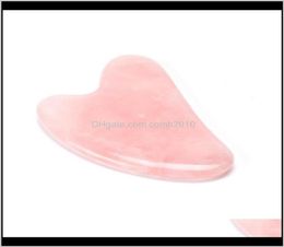 Rose Quartz Jade Guasha Board Pink Pink Natural Stone Raper China Gua Sha Herramientas para el cuello de la cara Cuerpo de la espalda Terap6921531