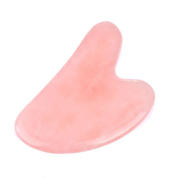 Tablero de Jade Guasha de cuarzo rosa, raspador de piedra Natural rosa, herramientas chinas Gua Sha para cara, cuello, espalda, presión de acupuntura corporal