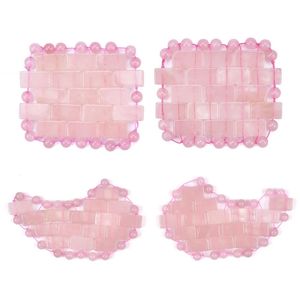 Mini masque pour les yeux en cristal de Quartz Rose masseur pour les yeux en Jade naturel thérapie par le froid pour soulager la Fatigue oculaire beauté soins de la peau 240127