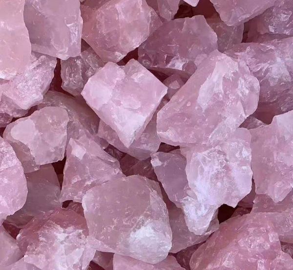 Cuarzo rosa Piedras en bruto Artículos de novedad Gran rosa Natural Piedras de cristal crudo Piedras preciosas Wicca Reiki Cristal Curación Fabricación de joyas Decoración del hogar