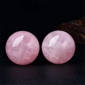 Rose quartz sphère gemme guérison baule cristal polie de pierre de pierre gemme méditation rock énergie pierre décoration de salle de pièce avec un support libre