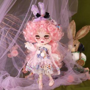 Rose Rabbit ICY DBS Blyth Doll Pruilende mond Matte gezicht 16 BJD Azone S Anime Girl 240311