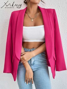 Rose Red Blazers for Women Spring Coaster Coats Black Womens Jacket Suit Basic Sim Summer Blazer Women Jacket Office