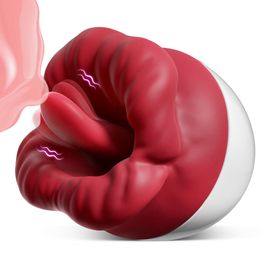 Roze rode lippen vibrator clitoris stimulator vagina likken tong masturbator g spot massager voor vrouwen siliconen volwassen sexy speelgoed