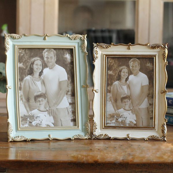Cadre photo en résine rose 6 pouces 7 pouces cadre photo vintage décor à la maison rétro en bois couple de mariage photos cadres cadeau ornement BH1667 CY