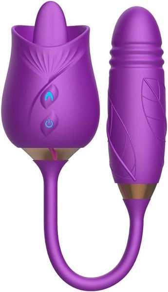 Toy sexuel rose pour les femmes - Rythme avec vibratrice de léchage de la langue pour femmes G Spot Stimulation du mamelon, vibratrice vibrante rechargeable vibrateur clitoridal