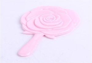 Rose Shape Handspiegel Vintage Kappersbloem Make-up Schoonheidsdressoir Cadeauspiegel voor Make-up Handspiegel met handvat Whole9758390