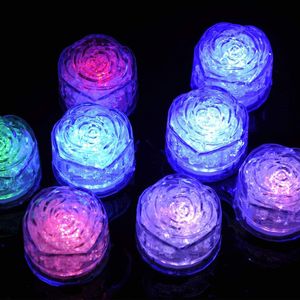 Rose Shape Party Ice Cube Lights Party Night Light Slow Flashing Led Lamp Crystal Cube Valentine's Day Party