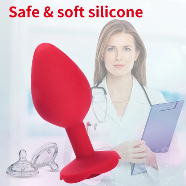 Rose Silicone Anal Butt Franchs Vibrateurs Vibrateurs Vibratrice pour le point G débutant pour les femmes Clitoris du mamelon