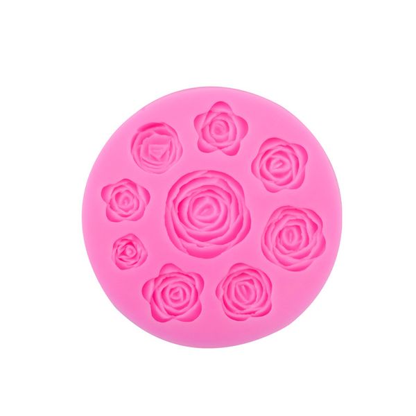 Rose Moule à Bonbons en Silicone, Mini Fleur Fondant Chocolat Moules en Silicone pour la Cuisson Feuille Moule pour la Décoration de Gâteau Argile Artisanat Bonbons Savon Glaçon Cire Fondre 1224332