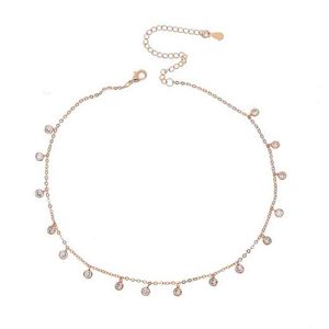 rose argent plaqué or cz goutte charme 2018 déclaration collier cz charme mariage cadeau de mariée élégance diamant tour de cou chocker fashion3132