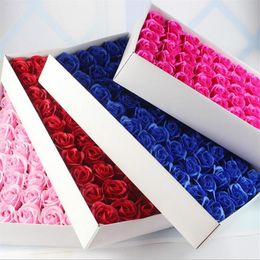 Rose Soaps Flower Packed Wedding Supplies Gifts Event Party Goods Gunst Toiletzeep Geurende nep rozenzeep badkameraccessoires SR291Y