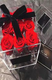 Organisateur de maquillage transparent rangement en rose Boîte de fleurs acrylique pour les filles Gift Y11133827639