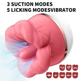 Vibrador de chupación de rosas y lamer estimulador labial femenino masajeador vaginal silicona juguete para sexo adulto 240430