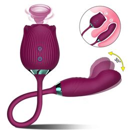 Rose Zuigen Vibrator voor Vrouwen Vagina Kloppen Clit Stimulator G Spot Dildo Vibrerende Vrouwelijke Masturbator Massage Adult Sex Toy 240312