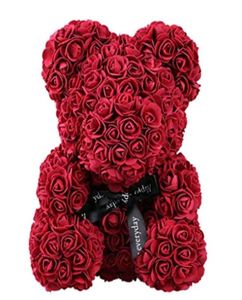Rose Teddy Bear multicolor Fleurs artificielles Rose Bear Mousse petite amie Valentin Day cadeau d'anniversaire décoration 2958699