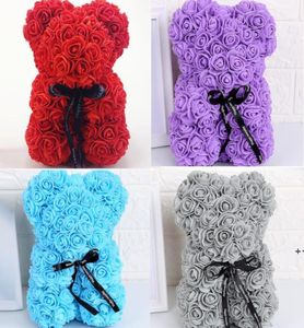 Rose Teddy Bear Valentines Day Gift 25cm Fleur Fleur Bearartificial Christmas Gifts For Women Valentinesgift FWF101879285297