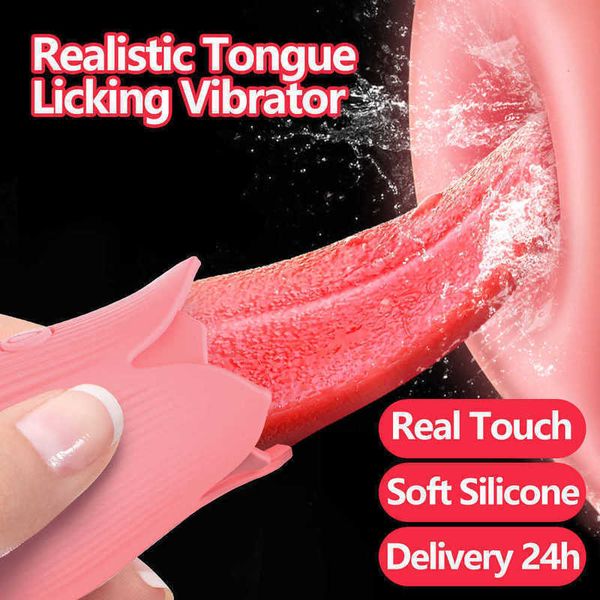 Vibromasseur à lécher la langue Rose pour femme, appareil de masturbation pour Couple, orgasme, Clitoris, mamelon, masseur